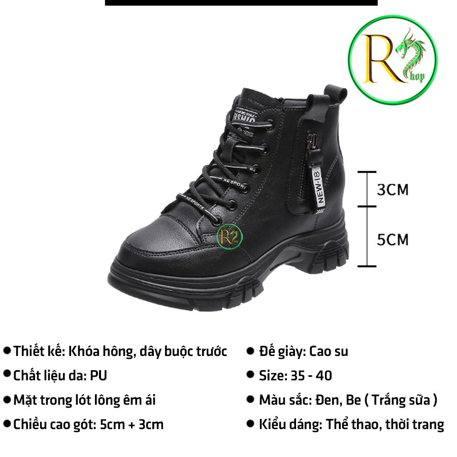 giày boot cổ cao đế độn 8cm hàn quốc nữgiày boots  boots đế cao giày boot quảng châu giày boot vải bốt đế độn