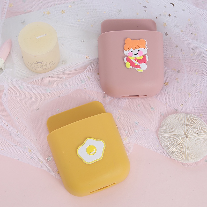 TAILI cute Wall Mounted Storage Box Mobile Phone Plug Holder Stand Rack Organizer Case