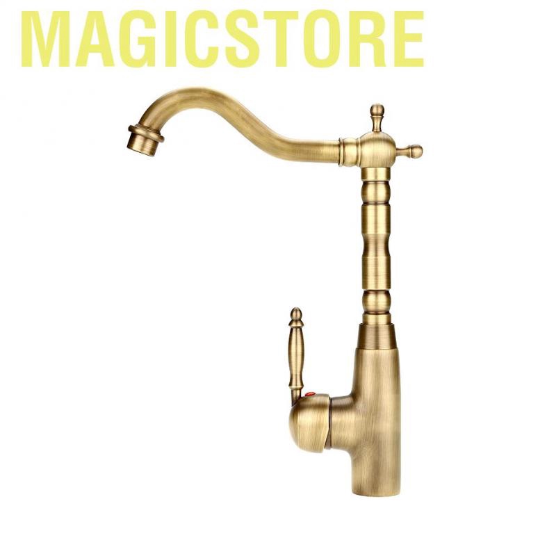 Magicstore Antique Retro Style Solid Brass Kitchen Bathroom Basin Sink Faucet Hot &amp; Cold Pipes Mixer Tap