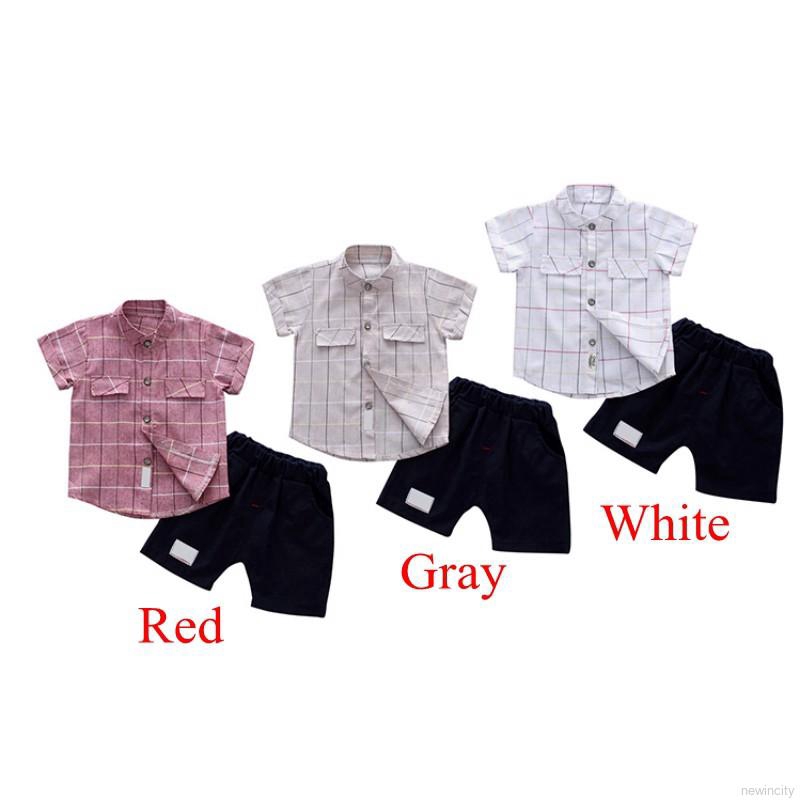 Set đồ bộ ngắn tay phong cách Hàn Quốc dễ thương dành cho bé trai