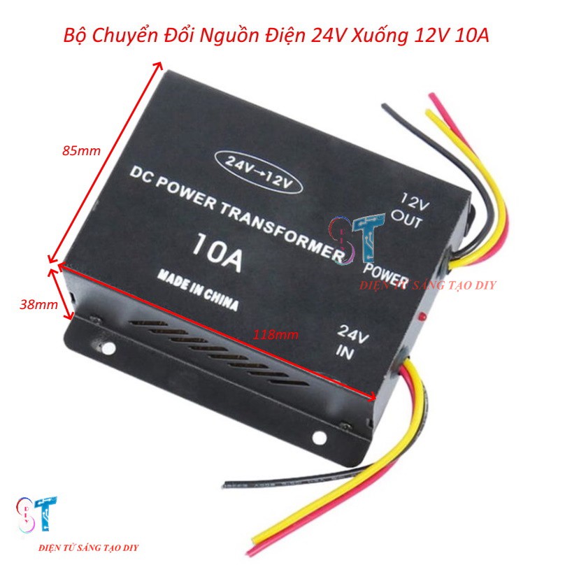 Bộ Chuyển Đổi Nguồn Điện 24V Xuống 12V 10A loại tốt