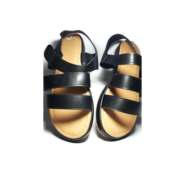 Sandal Augustino Đế Bánh Mỳ Quai Ngang Chất Liệu Da Lì