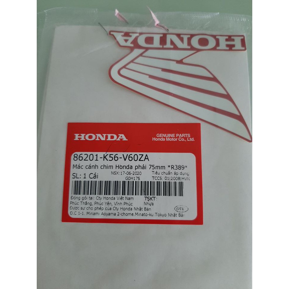 tem cánh chim honda 75mm chính hãng honda