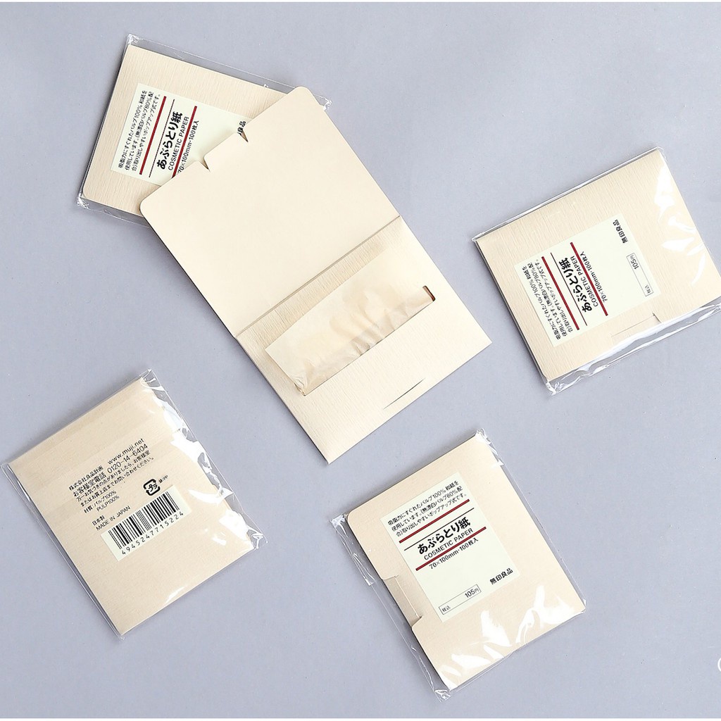 GIẤY THẤM DẦU THỪA MUJI COSMETIC PAPER 100 MIẾNG NHẬT BẢN