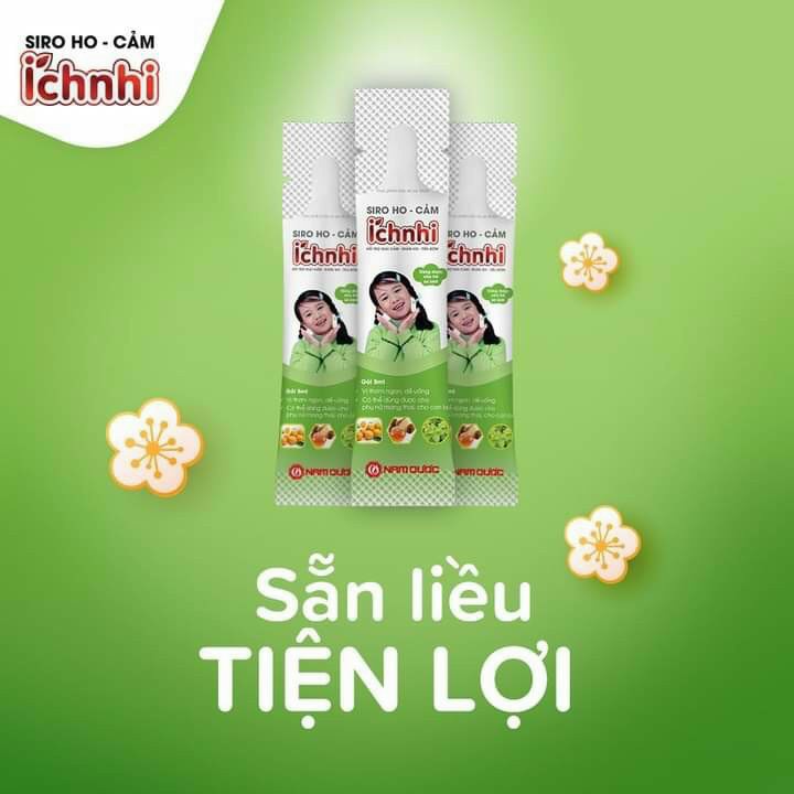 Siro Ho Cảm ích Nhi - Hỗ trợ giải cảm, giảm ho, sổ mũi, tiêu đờm, dùng cho trẻ sơ sinh, bà bầu, cho con bú. 30 gói