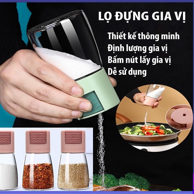 Lọ Gia Vị Thông Minh Có Nút Bấm Rắc Gia Vị Định Lượng