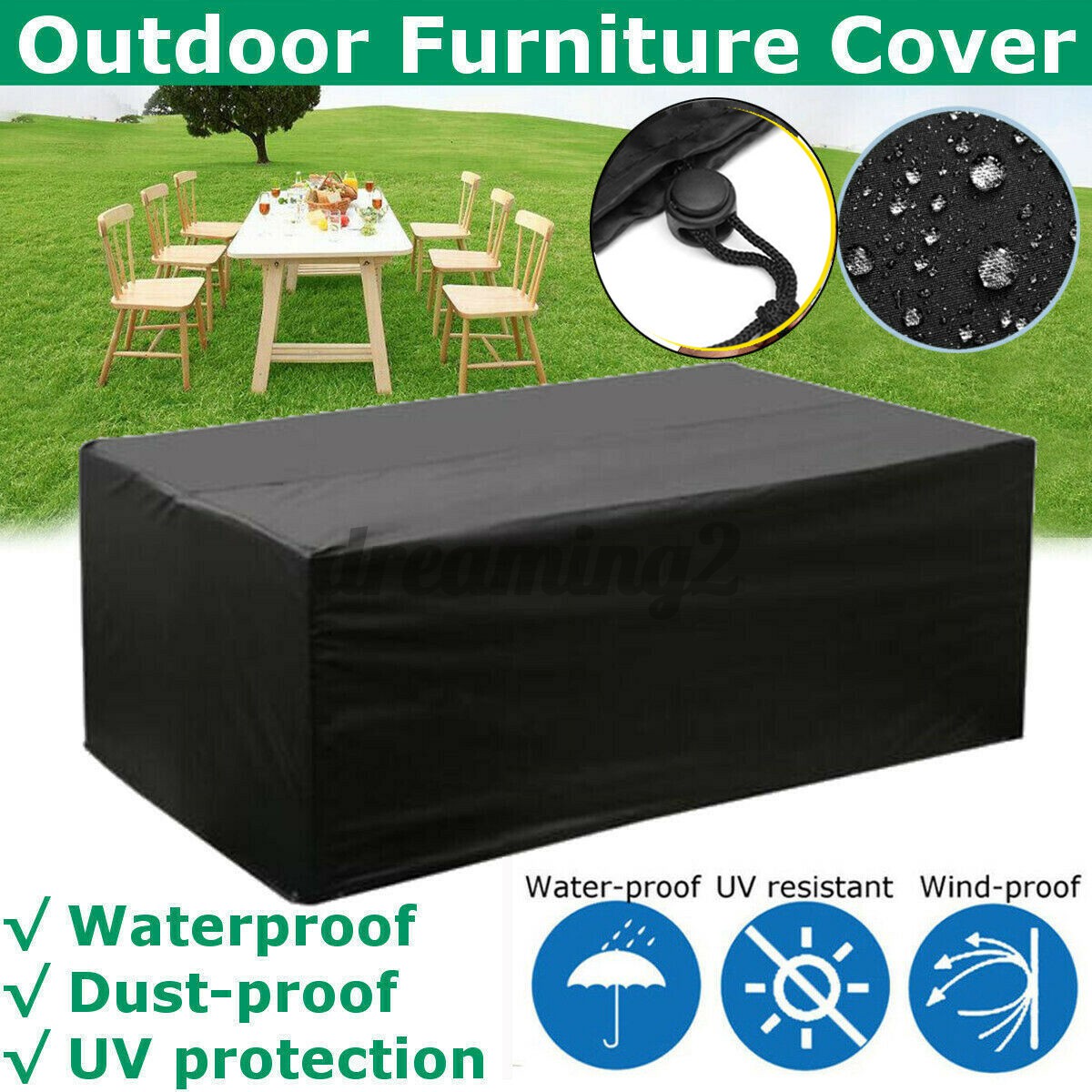 Outsunny Waterproof Garden Patio Furniture Set Cover Outdoor Table Cube Chairs DREAMING2