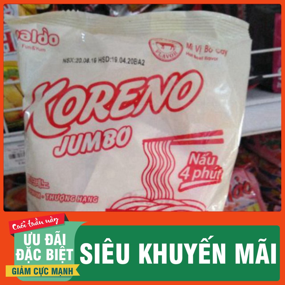 Mì Ăn Liền Koreno thượng hạng mỳ nấu 4 phút Jumbo - có bán lẻ mix đủ 5 vị