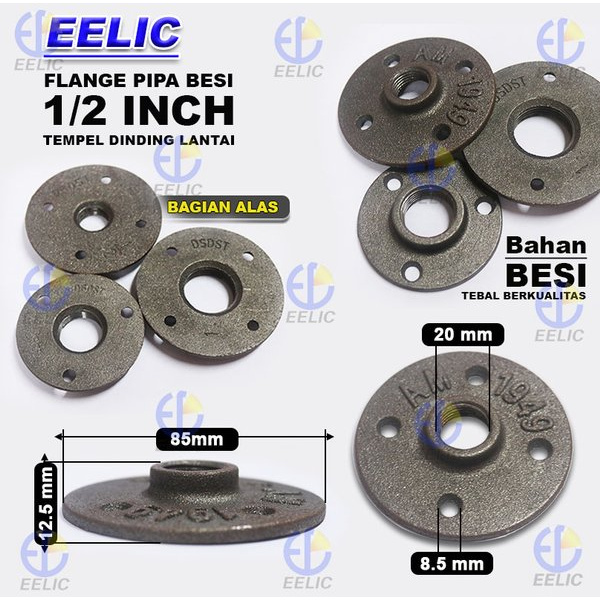 Đầu Nối Ống Nước Bằng Sắt Eelic Fle-Am1Per2I Kích Thước 1per2 Inch