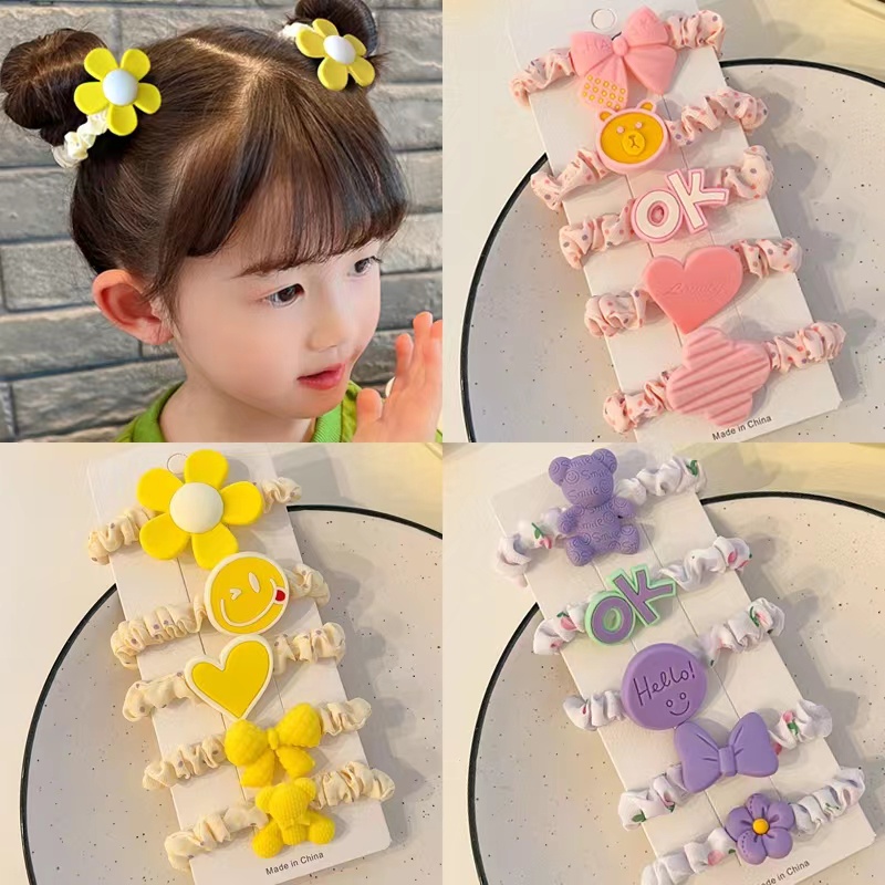 Dây Buộc Tóc Tròn Cỡ Lớn Nhiều Màu Dễ Thương Phong Cách Hàn Quốc Cho Bé
