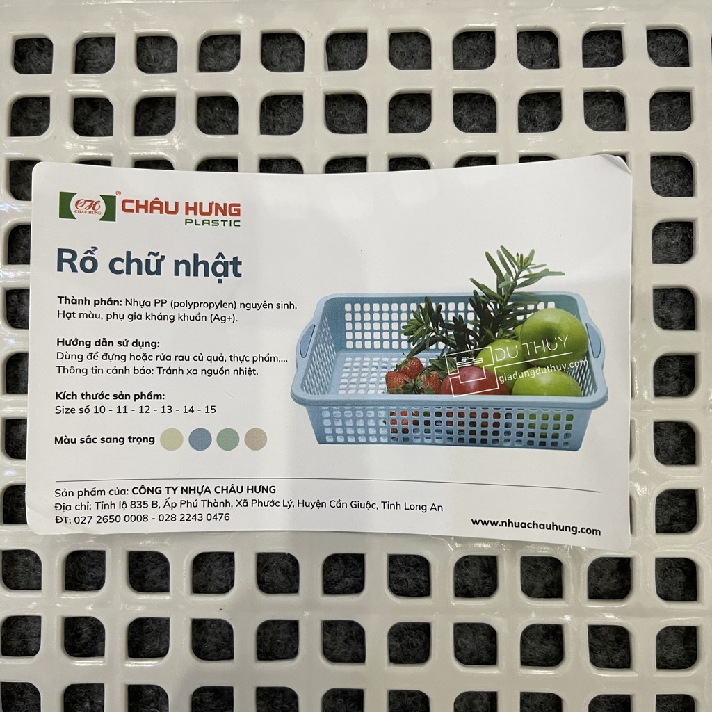 Rổ Nhựa Chữ Nhật Đa Năng Nhiều Màu Châu Hưng 6 Kích Thước, Nhựa PP Chính Phẩm An Toàn Sức Khỏe Của Gia Dụng Du Thủy | BigBuy360 - bigbuy360.vn