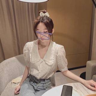 Áo Sơ Mi Cộc Tay cổ Sen siêu xinh