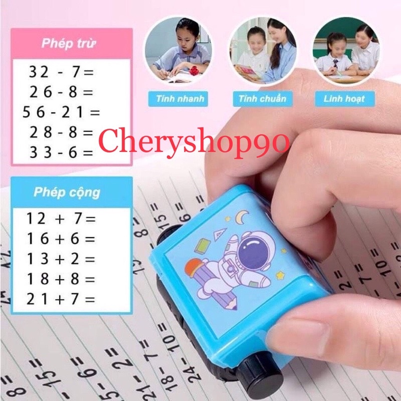 Giá sỉ 2 con lăn Tạo Phép Tính cộng trừ Ra Bài Tập Cho Bé Học Toán(hàng loại1 hộp vuông,mặt đáy hộp có chữ in)