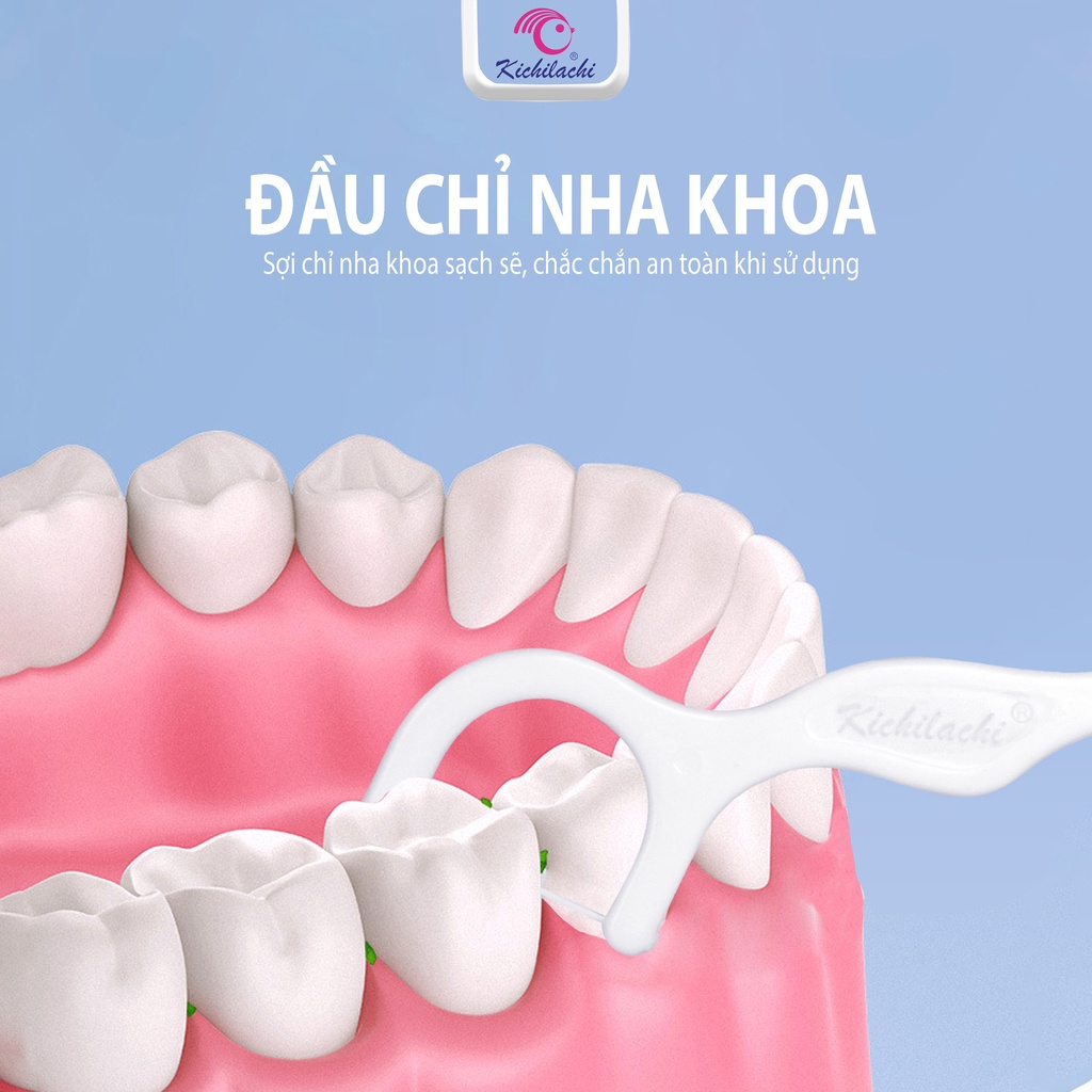 Tăm Chỉ Nha Khoa Oralkichi, Bảo Vệ Răng Miệng Chống Sâu Răng Gói 80 Chiếc