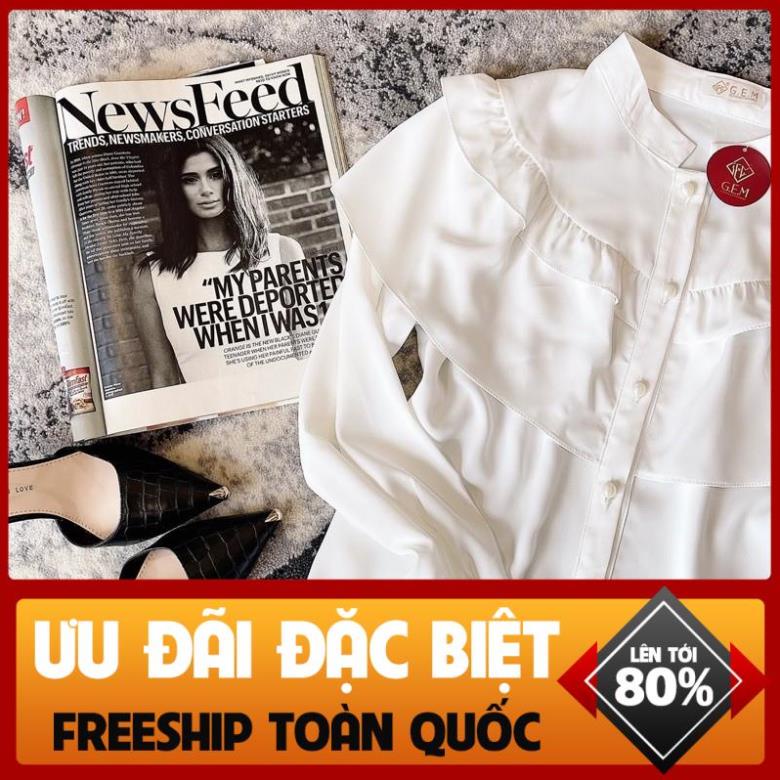 [BÁN SỈ LẺ] Áo sơ mi trắng tay bồng phồng G08 CÓ BIGSIZE 75KG dễ phối với chân váy - các loại quần thời trang - GEM.VN *