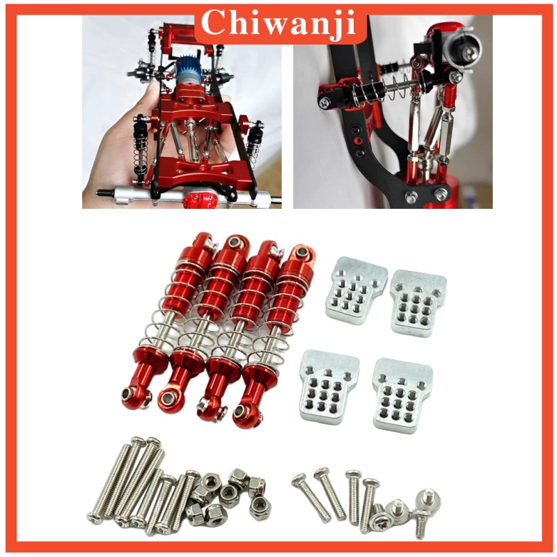 Set 4 Phụ Kiện Giảm Xóc Bằng Nhôm Cho Xe Điều Khiển RC 1 / 16 WPL C14 C24 MN90