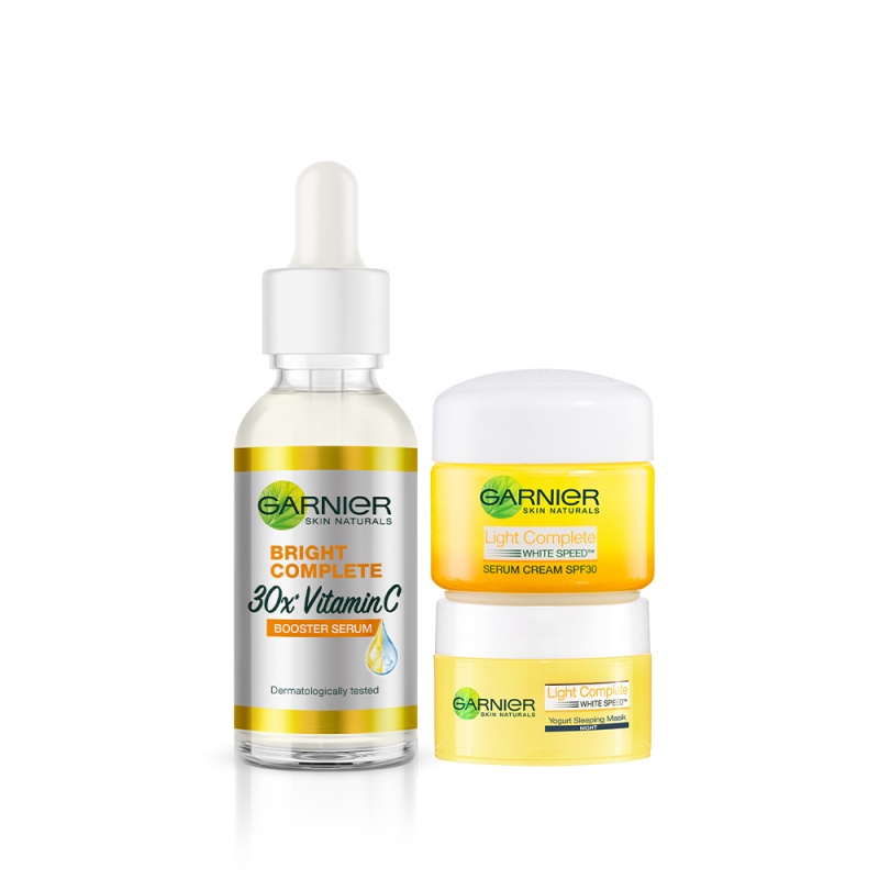 Bộ tinh chất và kem dưỡng da Garnier Bright Complete 30X Vitamin C