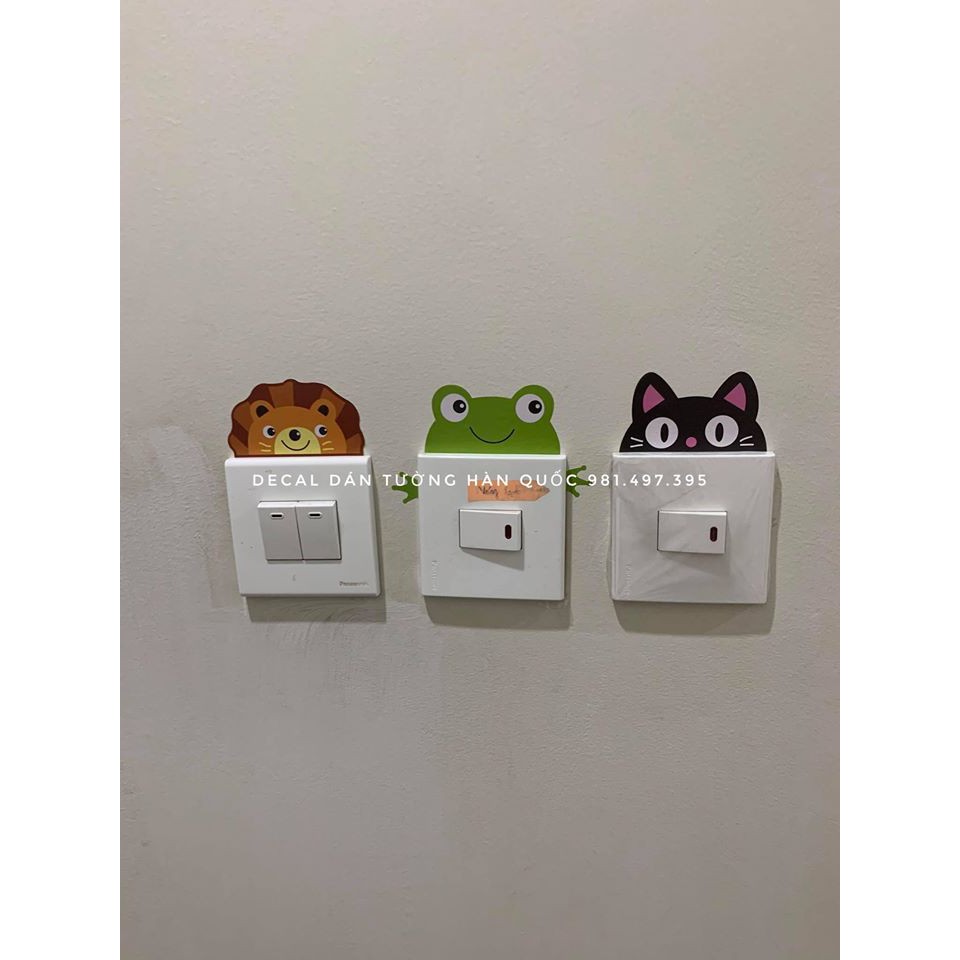 Decal dán tường 11 thú trang trí công tắc [ FULL BỘ 11 THÚ SIÊU XINH SIÊU RẺ ] chất liệu PVC mỏng độ bền lâu dài | BigBuy360 - bigbuy360.vn