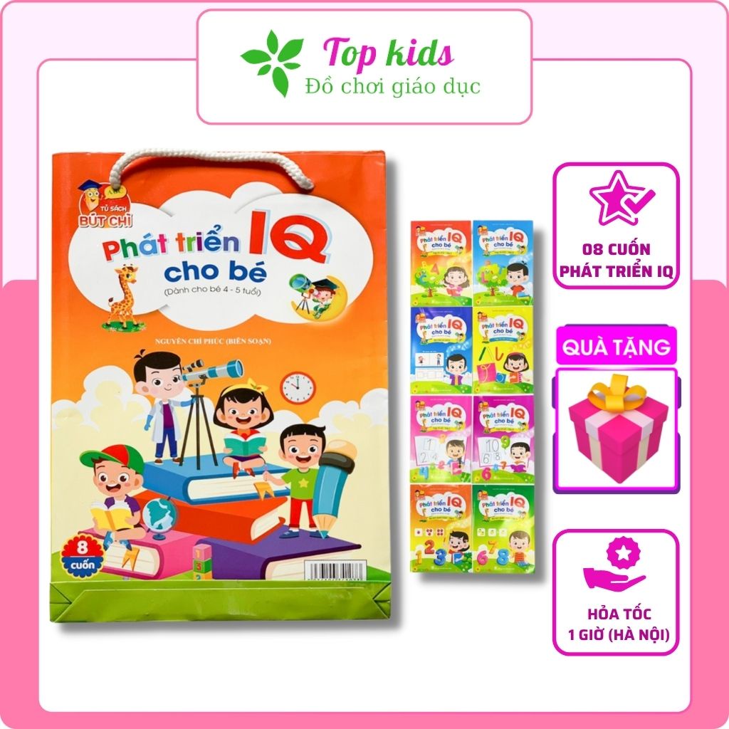 Bộ Phát Triển IQ Cho Bé 3 4 5 tuổi Combo 8q giúp bé thông minh phát triển trí tuệ TOPKIDS