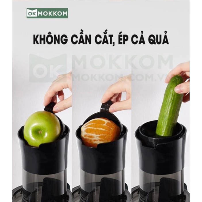 Máy ép chậm Mokkom MK199 chính hãng, máy ép hoa quả, ép nguyên quả bảo hành 12 tháng
