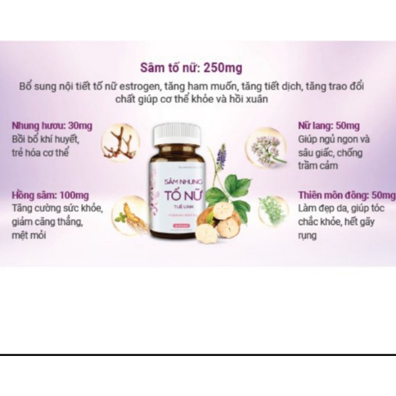 Combo  sâm nhung tố nữ tuệ linh