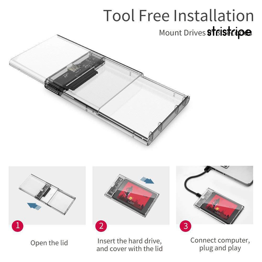 Hộp đựng ổ cứng STR cho SSD Type-C USB 3.1 2.5inch SATA có thể đảo ngược tiện dụng | BigBuy360 - bigbuy360.vn