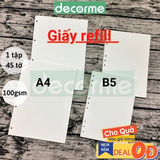 Ruột sổ 4-9 lỗ basic a4 - b5, phụ kiện sổ planner, bullet journal, decorme -buitinhshop