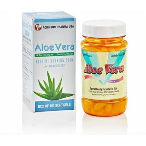 Aloe vera Viên Uống Đẹp Da, Dưỡng Ẩm, Chống Lão Hoá, Mờ Sẹo - Sữa Ong Chúa