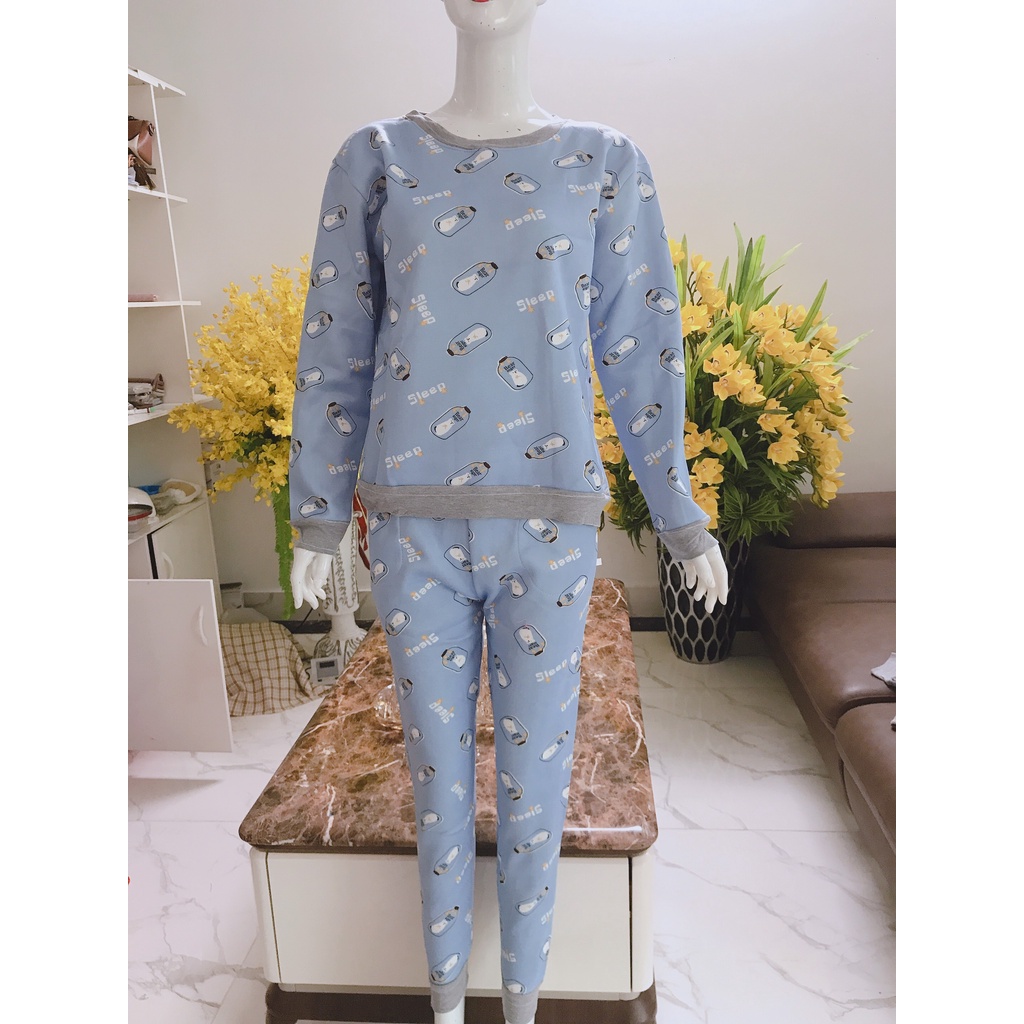 Bộ NgủFREESHIP Bộ Mặc Nhà Nỉ Lót Bông Dầy Dặn Họa Tiết Dễ Thương Siêu Ấm Giữ Nhiệt Nhiều Màu AN61