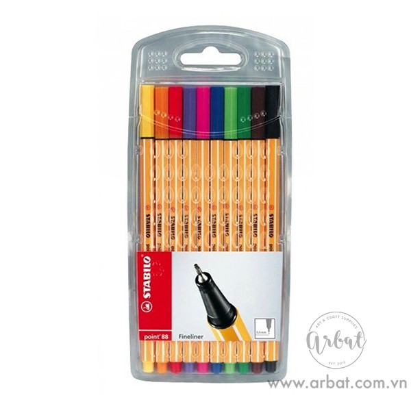Bút line đầu kim Stabilo Point-88 - Set 10 cây