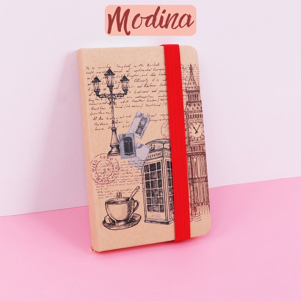 Sổ tay vintage a5 bìa cứng MODINA, sổ kraft làm nhật ký, kế hoạch làm việc