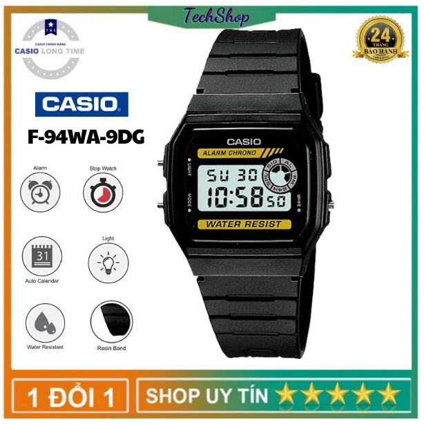 Đồng hồ nam Casio F-94WA-9DG Dây Nhựa - Hàng Hãng,Bảo Hành Hãng [Đổi 1 Trong 10 Ngày,Bảo Hành 2 Năm]