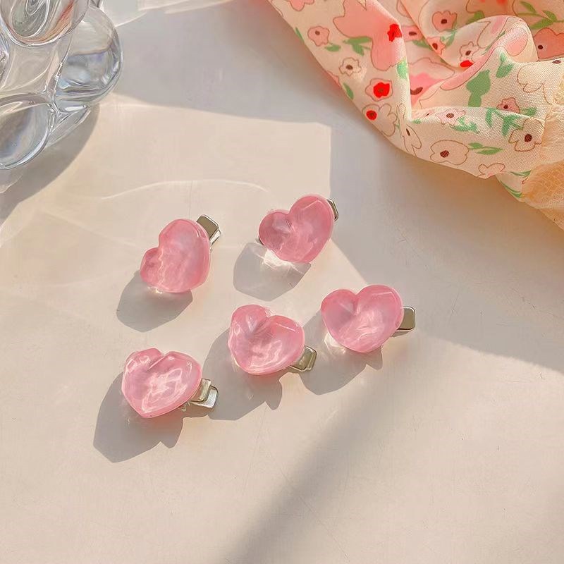 PVN47506 Kẹp Tóc Mini Đính Nơ Hình Trái Tim/Nơ Màu Hồng Dễ Thương Phong Cách Hàn Quốc Cho Nữ Giá Rẻ