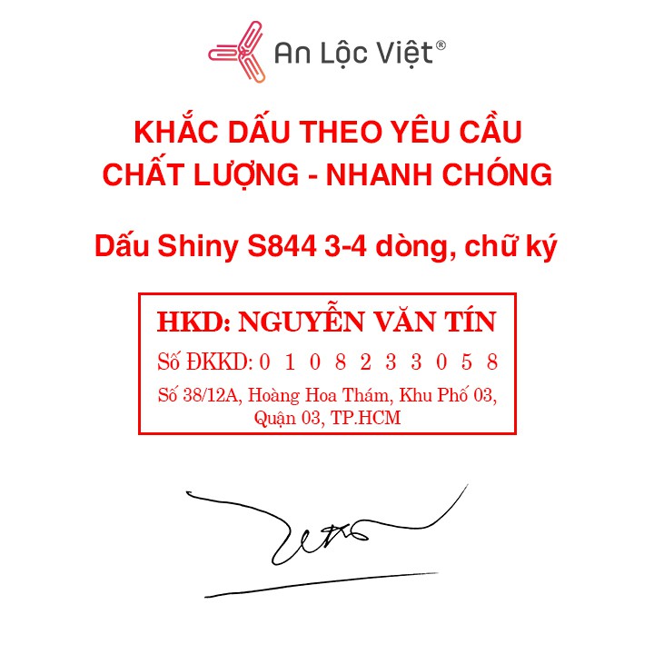 Khắc dấu chữ ký theo yêu cầu SHINY S844 (22x58mm)