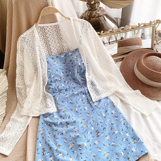 Set đầm hoa kèm khoác