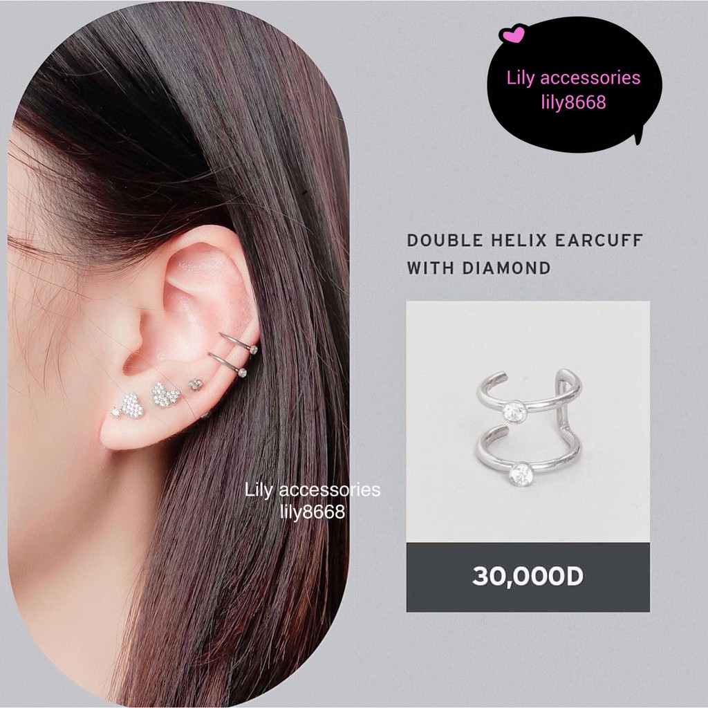 Double Helix Ear Cuff kẹp tai titan đính kim không cần xỏ lỗ không gỉ không đen cho nam nữ Unisex