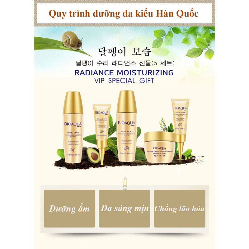 Bộ kit dưỡng ẩm và làm trắng da tinh chất ốc sên bộ dưỡng da BDD-OS