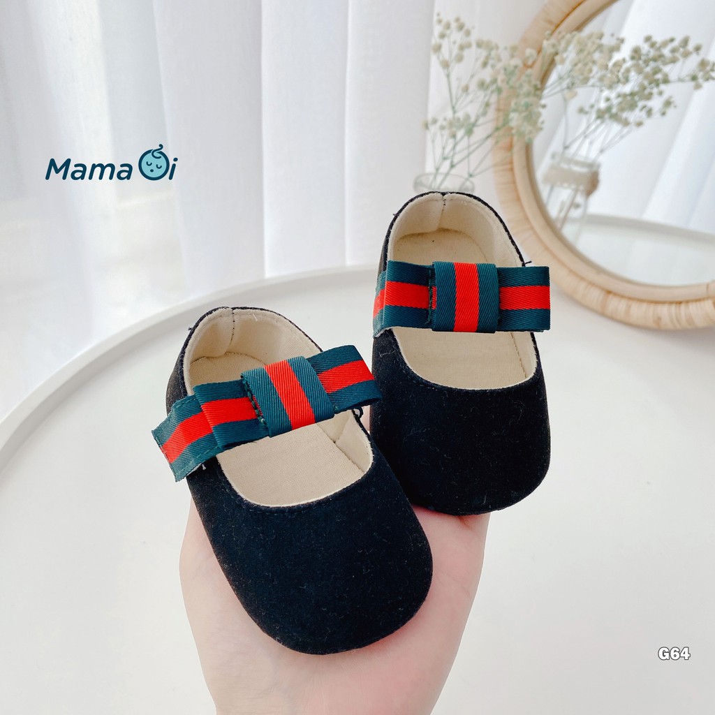 G64 Giày búp bê tập đi Guccci màu đen mềm mại nhẹ chân của Mama Ơi - Thời trang cho bé