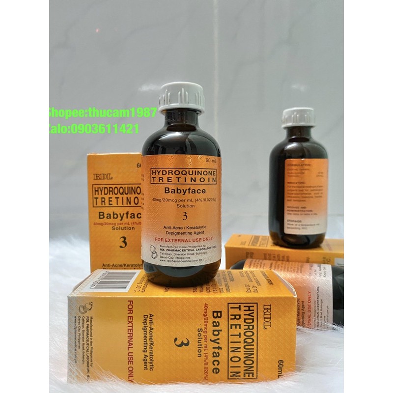 toner RDL tẩy tế bào chết , loại bỏ mụn ,thâm, nám , tàn nhang,  thâm do mụn hydroquinone, tretinoin babyface 3 , 60ml. | BigBuy360 - bigbuy360.vn