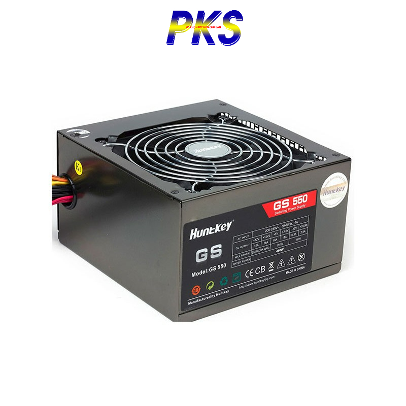 Nguồn Huntkey GS500 500W – 80 Plus chính hãng cao cấp - có nguồn phụ 6 PIN