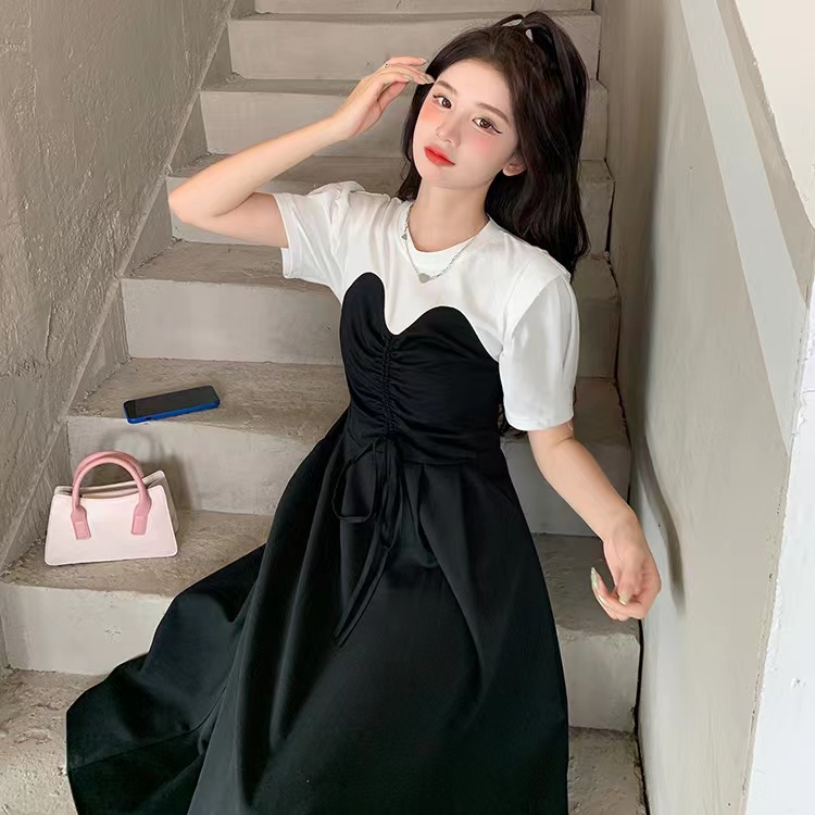 Đầm Nữ Giả Hai Lớp Thời Trang Mùa Hè Phong Cách Hàn Quốc
