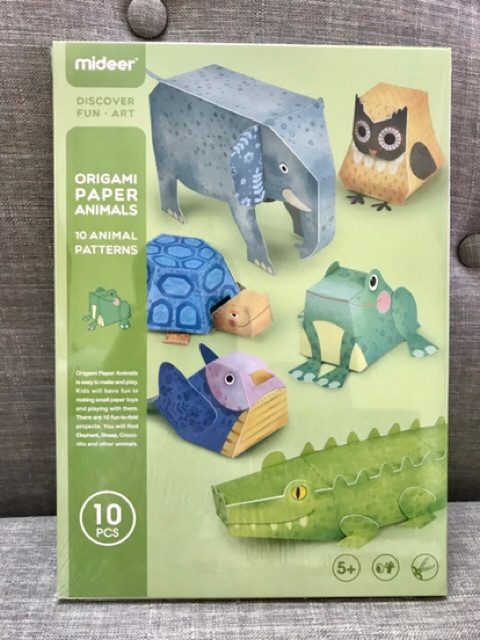 Bộ giấy Origami gấp hình động vật thể 3D của Mideer