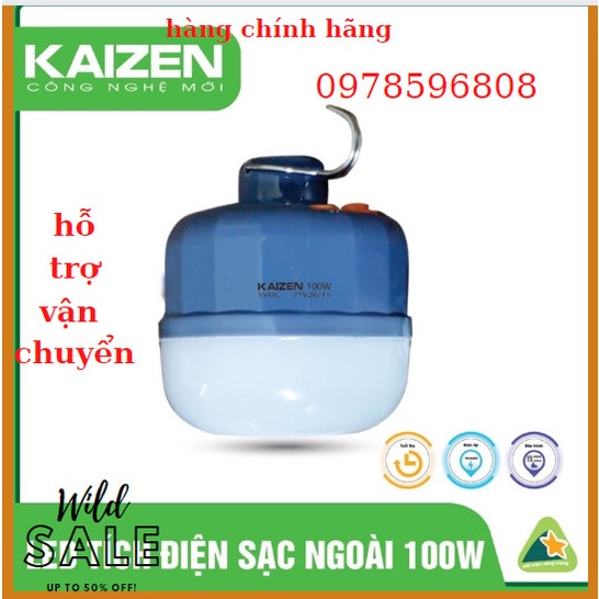 Bóng Đèn Led Tích Điện Sạc Ngoài KAIZEN Có Móc Treo Không Dây, Chip Led Thông Minh Ba Chế Độ Sáng