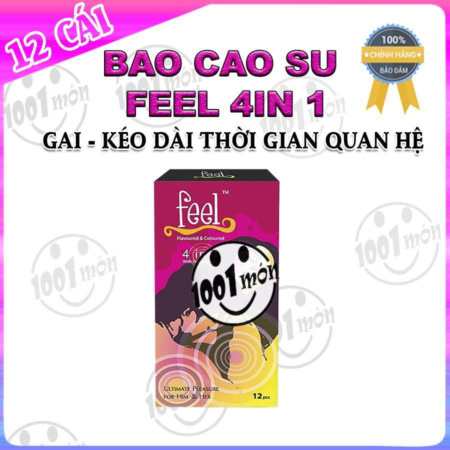 Combo 1 hộp bao cao su feel kéo dài thời gian 12 tặng gel k y