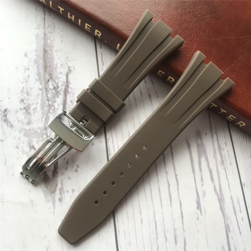 Thay thế Audemars Piguet Dây đeo bằng cao su Dây đeo đồng hồ AP Royal Oak Dòng sản phẩm ngoài khơi Gấp khóa Vòng đeo tay silicone không thấm nước 26