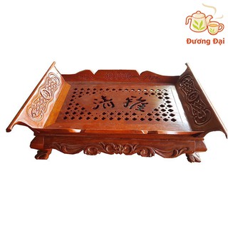 Khay thuyền gỗ đặt ấm chén uống trà có khay hứng nước inox cao cấp Gốm Sứ Bát Tràng Đương Đại