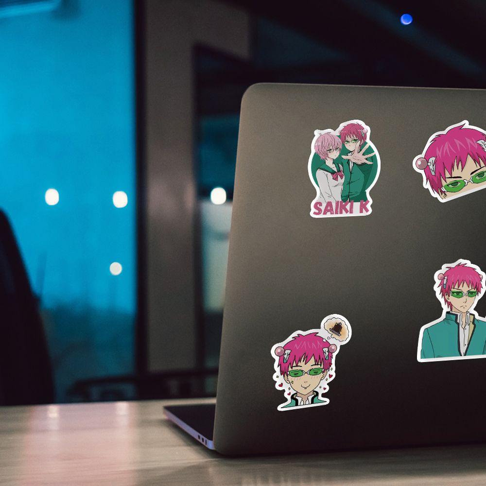 Miếng Dán Trang Trí Hành Lý / Laptop / Vali Họa Tiết Hoạt Hình The Disastrous Life of Saiki K DIY