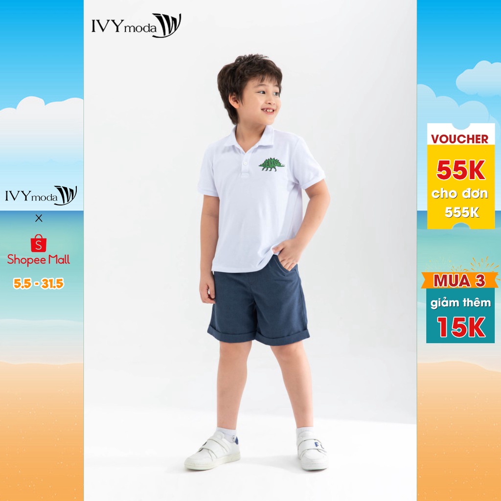 [NHẬP WABRTL5 GIẢM 10% TỐI ĐA 50K ĐH 250K ]Áo thun Stecosaurus bé trai IVY moda MS 57K1253