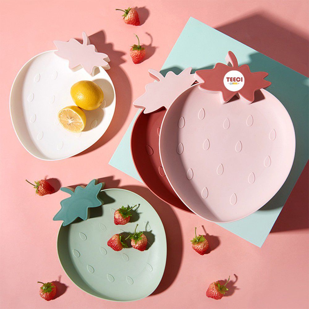 Đĩa Đồ Ăn Vặt Ăn Dặm Đựng Hoa Quả Hình Dâu Tây Siêu Cute U101
