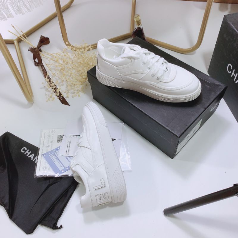 B(ẢNH THẬT) Giày Thể Thao Trắng Da Mềm Êm Fullbox Bill Túi Cao Cấp